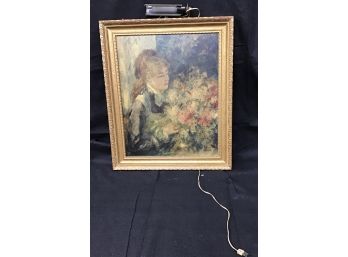 Twin Print No. 103 RENOIR 'Woman With Lilac' With Attached Light (R170)