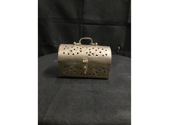 Brass Floral Themed Chest With Handle (R131)