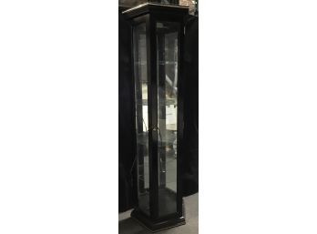 Four Shelf Curio Cabinet With Light And Mirrored Back (R159)