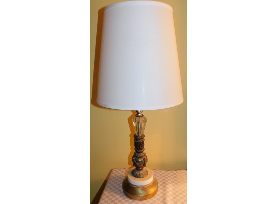 Brass Table Lamp With Marble Base 25'H (w3176)