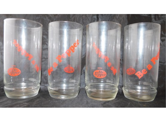 Dr Pepper Drinking Glasses, 4 Glasses & Pitcher  (w3270)