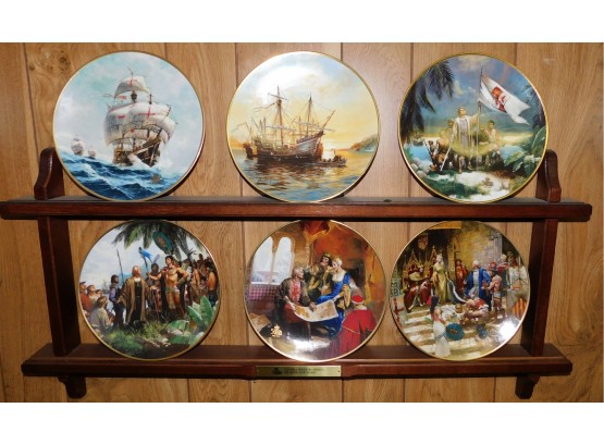 Bradex Columbus Discovers America: The 500th Anniversary Plate Set & Wall Mount, 6 (W4967)