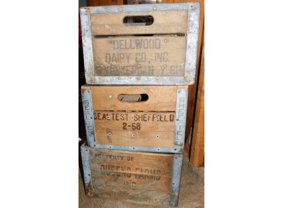 Vintage Wooden Milk Crates, 3 (W4997)