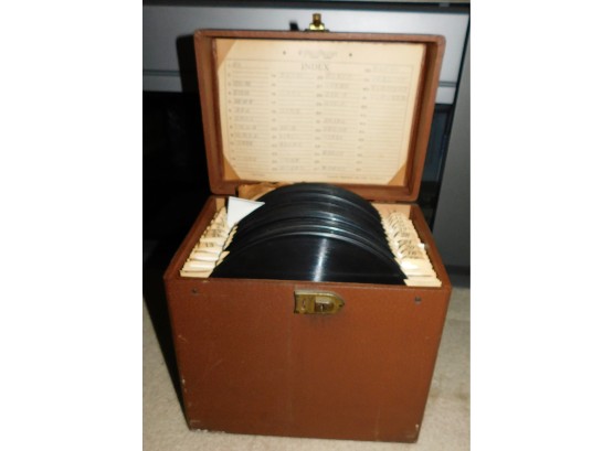 Assorted Chinese Vinyl Records With Carrying Case (w3196)