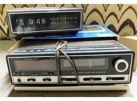 Vintage GE Radio Alarm Clock & Sears Radio Alarm Clock IN BOX (R199)