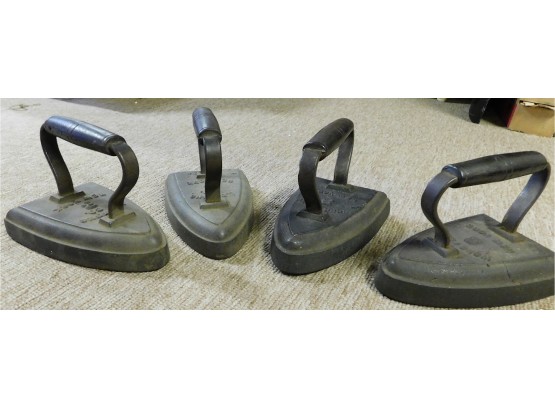 Four 8lb Cast Iron Vintage Sad Irons (W3285)
