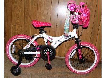 Barbie Bike Children's 16' With Training Wheels, Basket & Accessories (W4993)