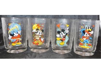 Mickey Mouse McDonalds Collectors Glasses 2000 Set Of 4 (w3203)