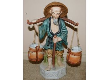 Vintage Ceramic Oriental Fisherman Figurine  (w3201)