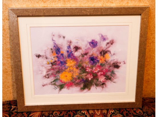 Vibrant Floral Arrangment Framed & Matted Homegoods 18 X 22  (2758)