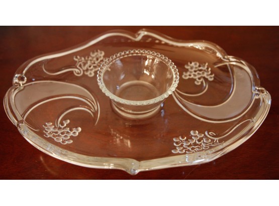 Vintage Glass Serving Tray (2815)
