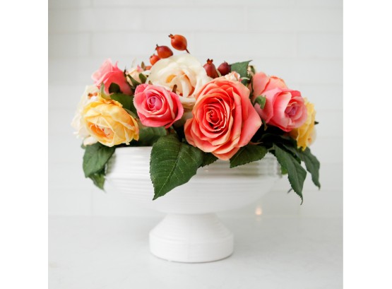 Ceramic Vase With Artificial Floral Arrangement  (2727)