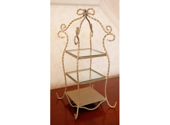 3 Tier  Iron Decorative Shelf With Glass Shelving  (2805)