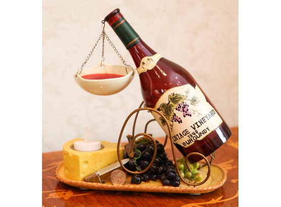 Charming Candle Warmer - Italian Wine  Cheese And Fruit Ceramic Figurine  -    (2919)