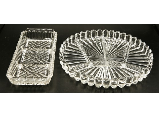 2 Cut Glass Condiment Dishes  (2877)