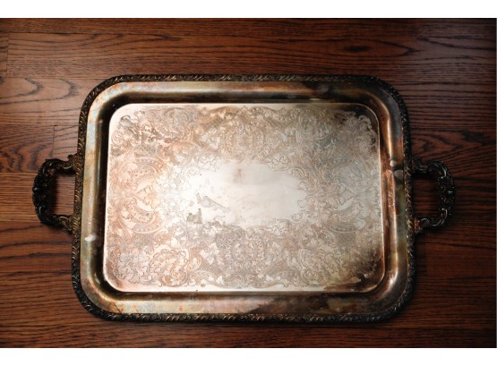 Vintage Sterling Silver Plated Serving Tray (2825)