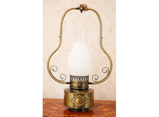 Brass Base Glass Globe Vintage Electric Lamp (2932)