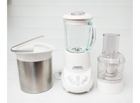 Cuisineart Blender, Ice Bucket W Tongs, And An Electric Chopper (2695)