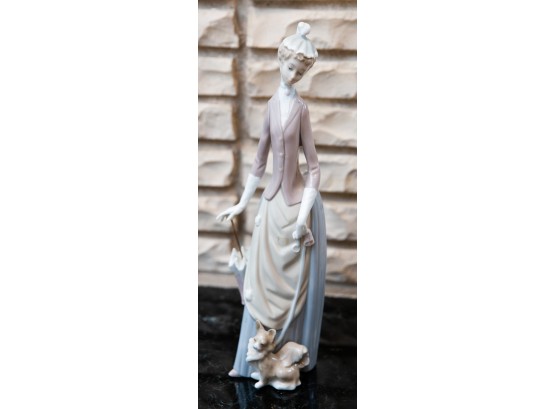 Retired Lladro Figurine - Lady With Dog & Umbrella (0093)
