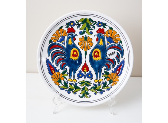 Lovely Rodos Greece Hand Made Manousakis Keramik Ceramic - Decorative Rooster Plate (2955)