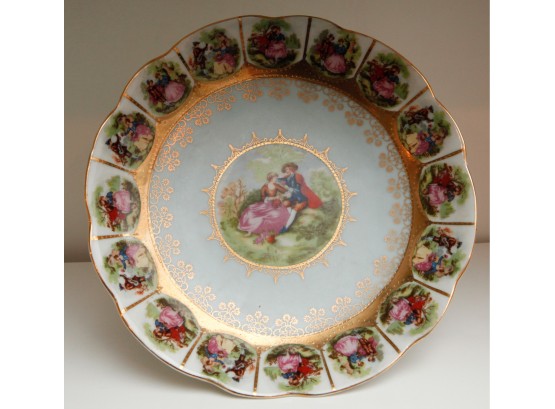 Lovely Royal Vienna Victorian 'Courting Couple'  Footed CakeDesert Plate #55531 (0221)