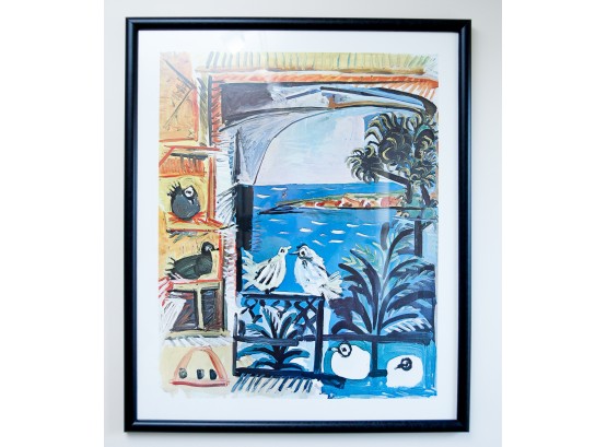 Picasso's Studio Pigeons - Painted Paper Art - 30 X 25 Print (0009)