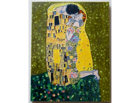 Stunning Gustav Klimt 'the Kiss' 14 X 11 Signed Wall Mount (2972)