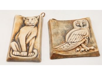 Home Decor Featuring A Cougar And Owl  - From Israel (0128)