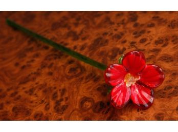 Single Colorful Handblown Glass Flower - Home Decor (0161)