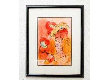 Marc Chagall Color Ruth Gleaning  From Drawings For The Bible 1960 21 X 17 Framed Print -  (0005)