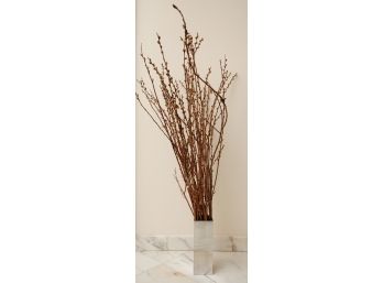 12' Rectangular Vase With Faux Pussy Willows (0157)