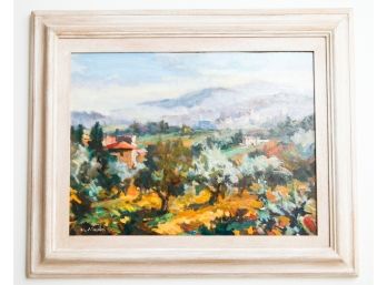17 X 20 Oil On Canvas - Firenze Campagna A Via Gira Monte (2994)