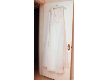 Stunning White Evening  Gown - Size 14 - Approximately 60' Long (0215 )