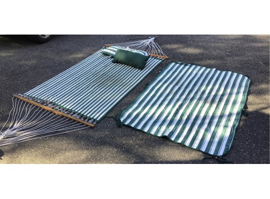 Outdoor Hammock With Matching Cover & 2 Pillows (g196)