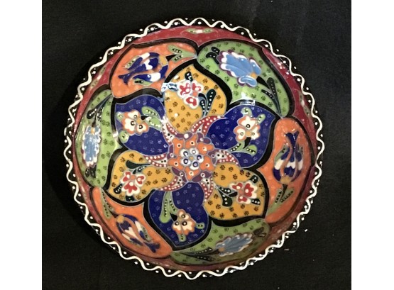 Turkish Beautiful Hand Made Colorful Decorative Bowl (G095)