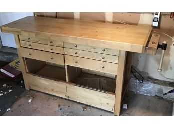 Handy Sturdy Wood Work Bench With Vice (g191)