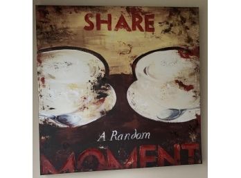 Decorative 'Share A Random Moment' Rodney White Wrapped Canvas  (NA)