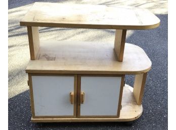 Rolling Kitchen Cart With Storage Cabinet (g186)