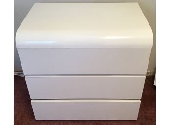 Vintage 1980's White Formica 3 Drawer Dresser (g227)