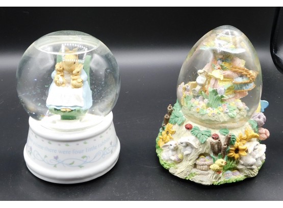 Pair Of Shmid Easter Snowglobes
