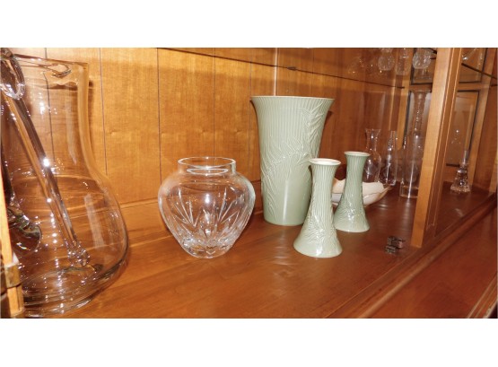 Set Of 3 Lenox Vases & Misc China