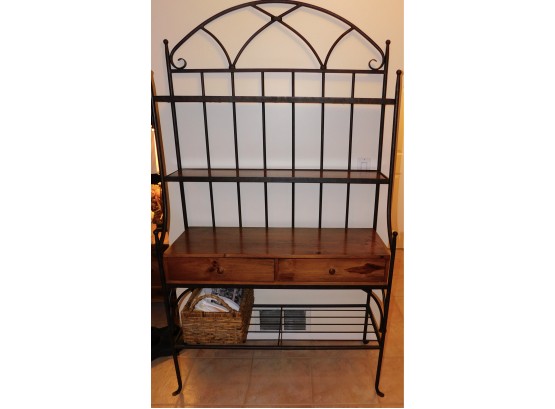 Elegant French Country Bakers Rack With Console