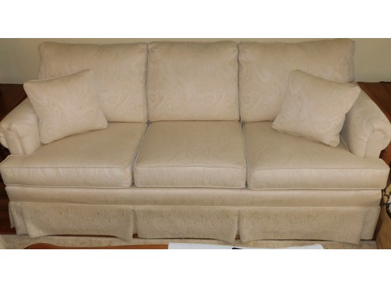 Stylish Ethan Allen Gently Used Jacquard Floral Sofa