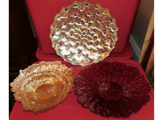 Decorative Gold Fumed Bowl/ Red Fumed Bowl/ Decorative Plate