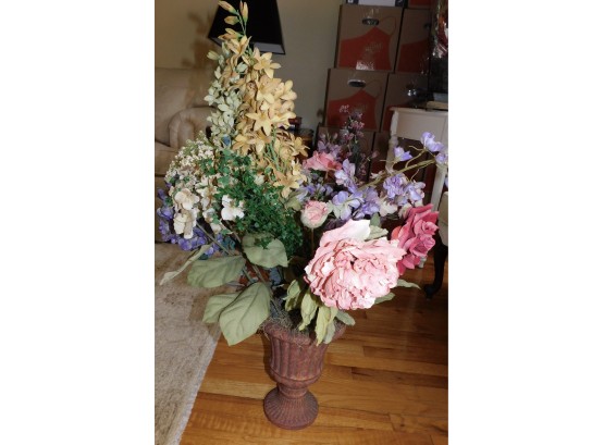 Large Faux Flower Bouquet With Pot