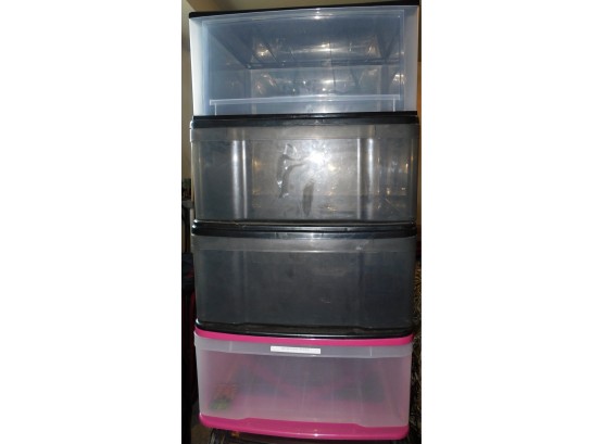 (4) Individual Stackable Storage Containers