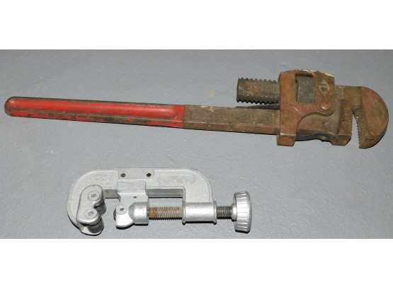 Collectible Stillson Pipe Wrench, Tube Cutter