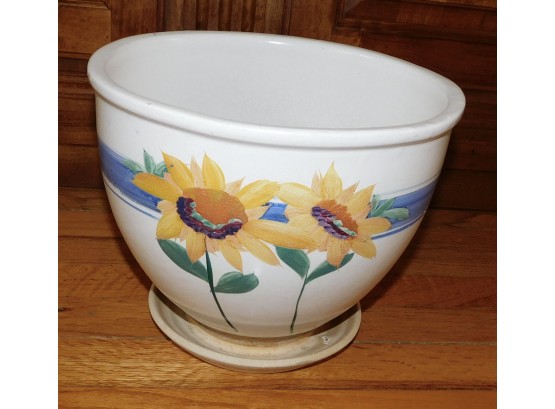Floral Painted Flower Pot