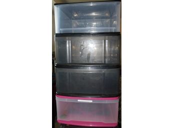 (4) Individual Stackable Storage Containers
