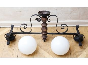 Ceiling Lamp - 2 Large Round Lights - 3' X 15' X 10'  (0875)
